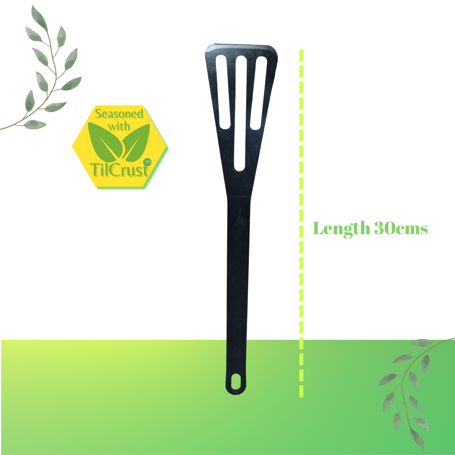 Trilonium Iron Dosa Roti Karandi Turner Spatula 30 cms ( Seasoned not coated)