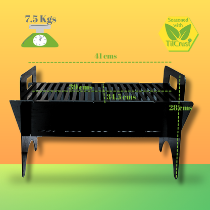 Trilonium Triple Seasoned Iron BBQ Grill Flatpack