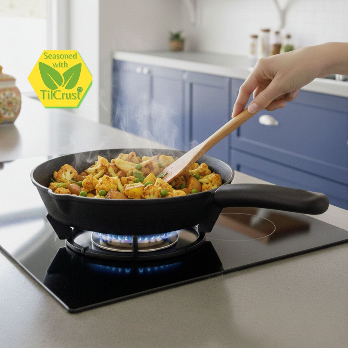Trilonium Unicorn tawa, CrockWok kadhai and Classic skillet cast iron combo – view 19