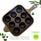 Cast Iron Paniyarakkal | Paniyaram Pan 9 Pits | Pre-Seasoned | 17cm | 2.48 Kgs | Long Handle | Square