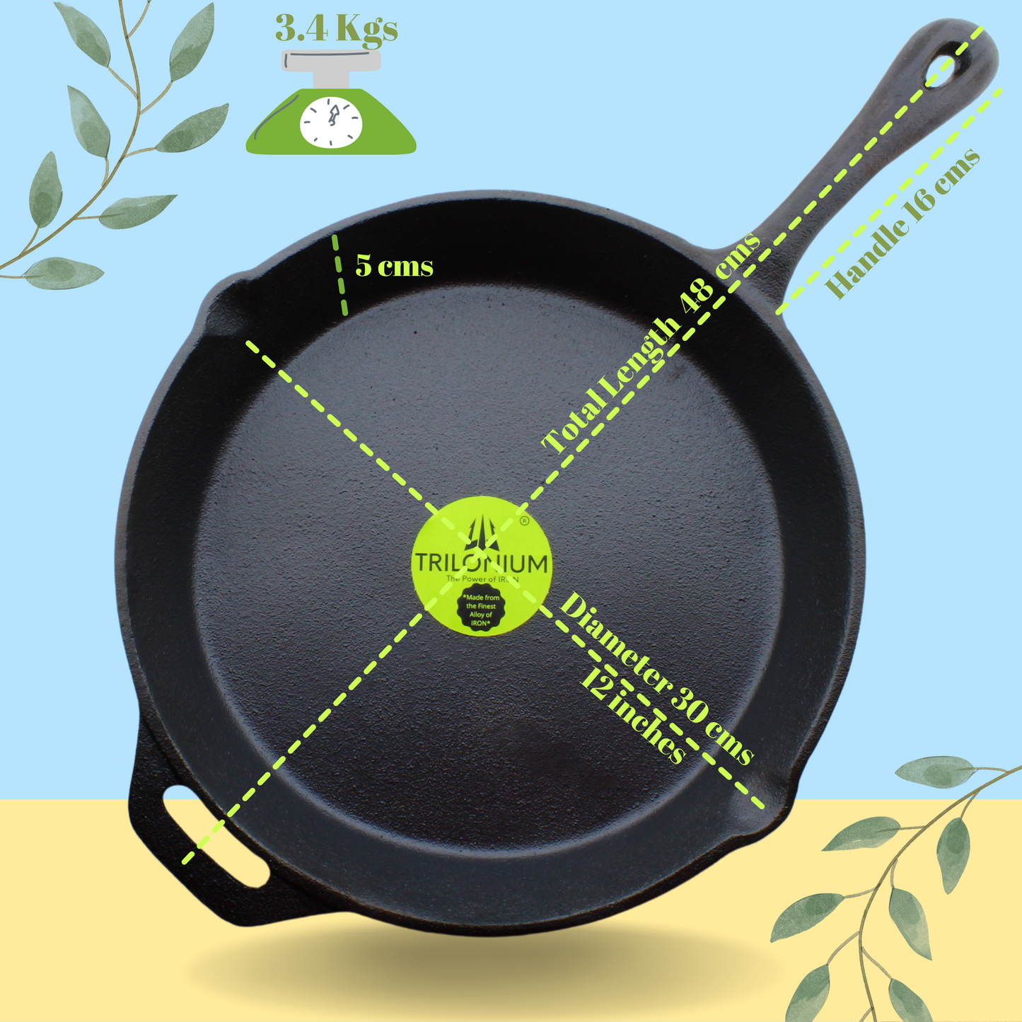 Trilonium Crockwok 24cm with lid + Infinity tawa 28cm + tadka pan 11cm + Sleek Skillet 30cm