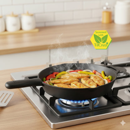 Trilonium Pre-Seasoned Cast Iron Classic Skillet 12 inches