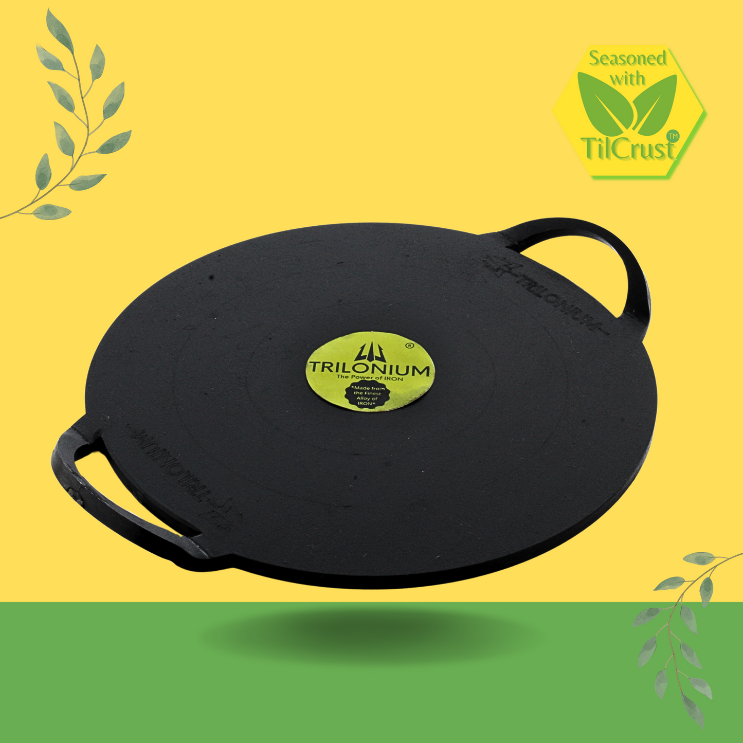 Trilonium Triple-Seasoned Iron Boulder Ultra Smooth Dosa Tawa 30 cms, 4.5 Kgs