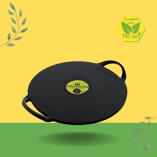 Trilonium Triple-Seasoned Iron Boulder Dosa Tawa 26 cms, 3.2 Kgs