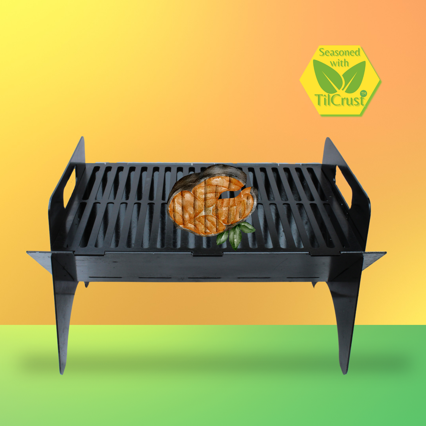 Trilonium Triple Seasoned Iron BBQ Grill Flatpack