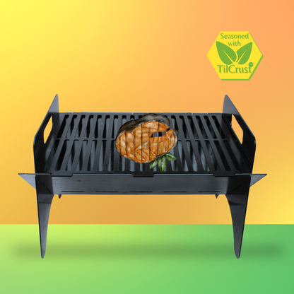 Trilonium Triple Seasoned Iron BBQ Grill Flatpack