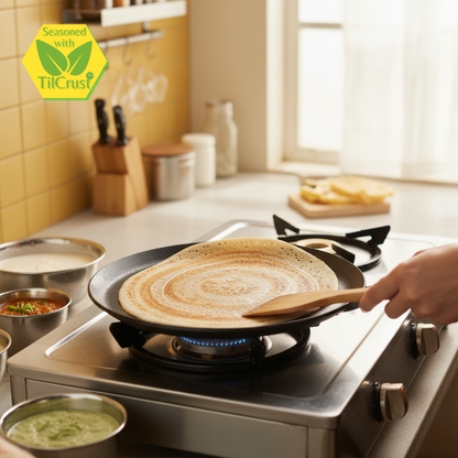 Trilonium Triple seasoned Iron Dosa Tawa Plate - 10.5 inches