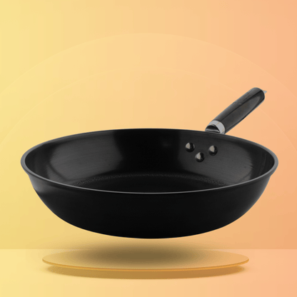 Trilonium Pre-Seasoned Carbon Steel Skillet Fry Pan 30 cms, Weighs 1.3 Kgs