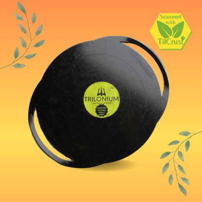 Trilonium Triple-Seasoned Iron Boulder Dosa Tawa 28 cms, 4.1 Kgs