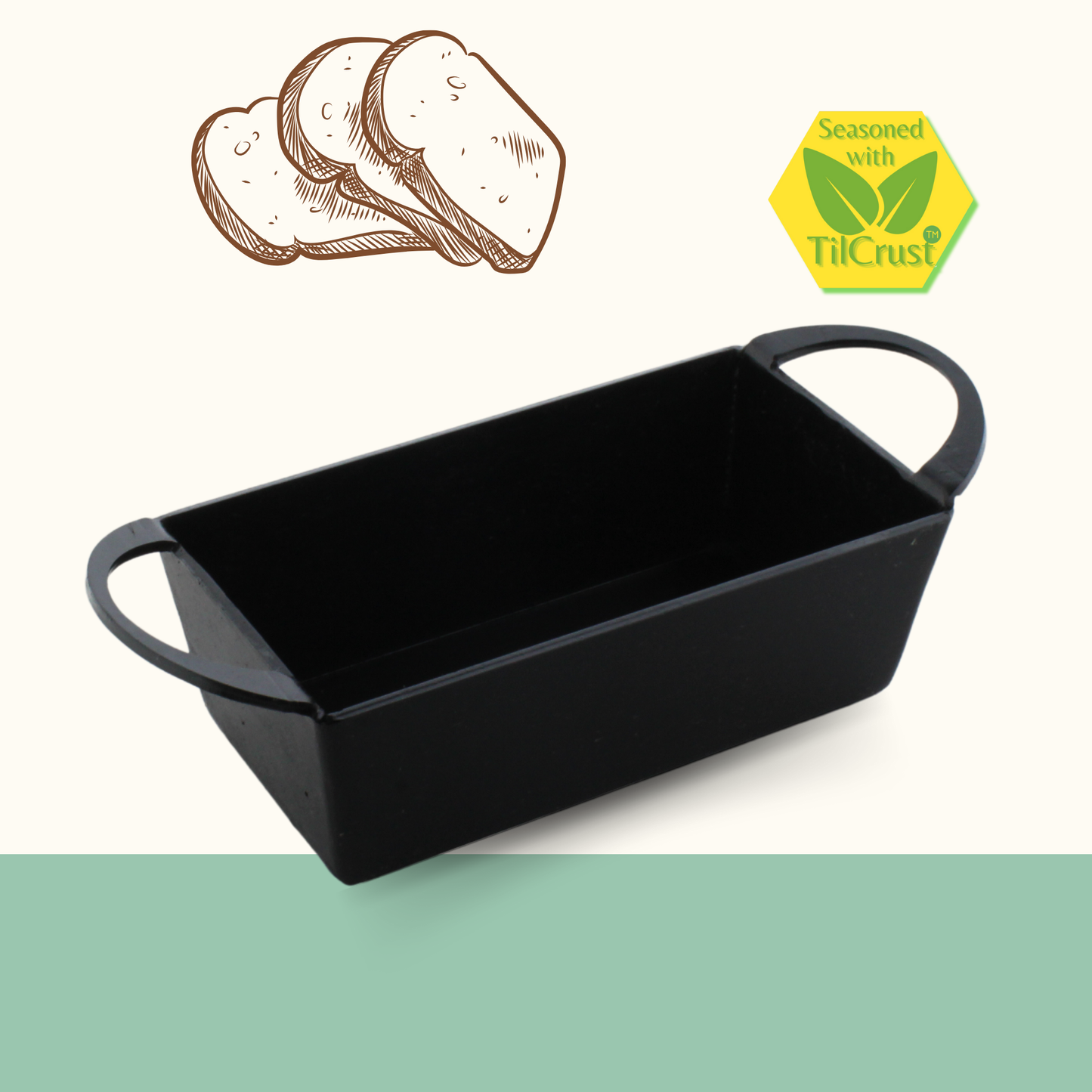 Trilonium Triple seasoned Iron bread mould pan 20cms, weighs 1.4 kgs