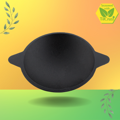 Trilonium Pre-Seasoned Cast Iron Appam Pan 8 Inches, 2.16 Kgs