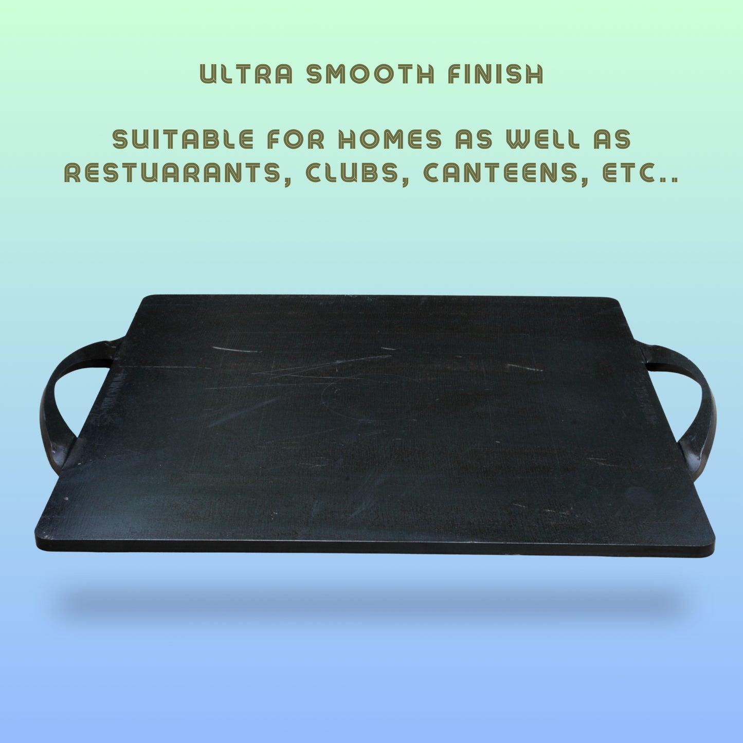 Trilonium Triple-Seasoned Iron Boulder Square Griddle Dosa Tawa 38 x 38 cms , Ultra Smooth, Weighs 9.5 Kgs