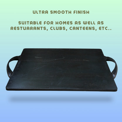 Trilonium Triple-Seasoned Iron Boulder Square Griddle Dosa Tawa 38 x 38 cms , Ultra Smooth, Weighs 9.5 Kgs