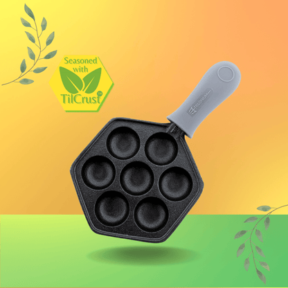 Trilonium Triple Seasoned Cast Iron Appe Paddu Paniyaram pan LHP7