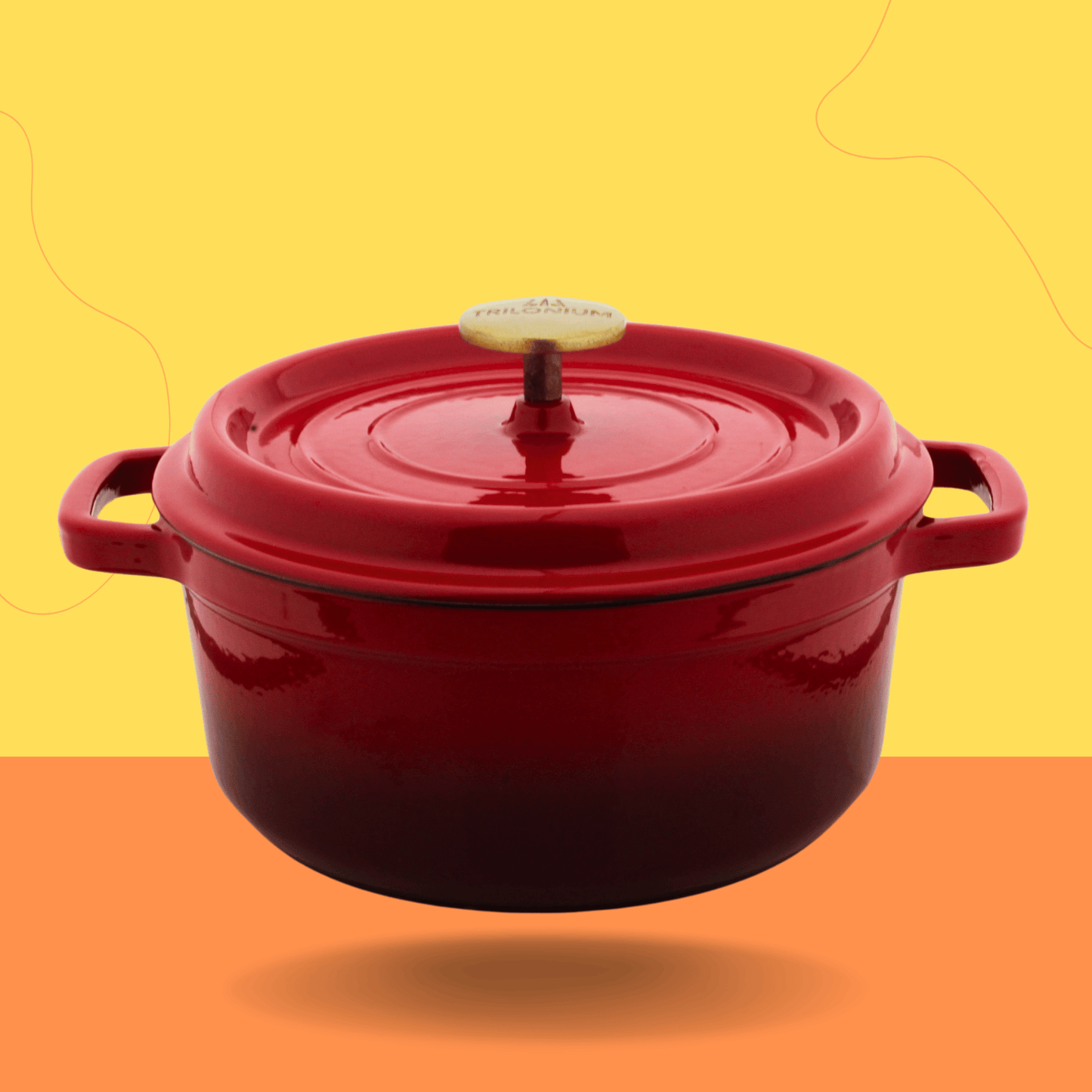 Trilonium Enamel Cast Iron Dutch Oven Biryani Pot 24 cms, 4.2L, 4.4 Kgs