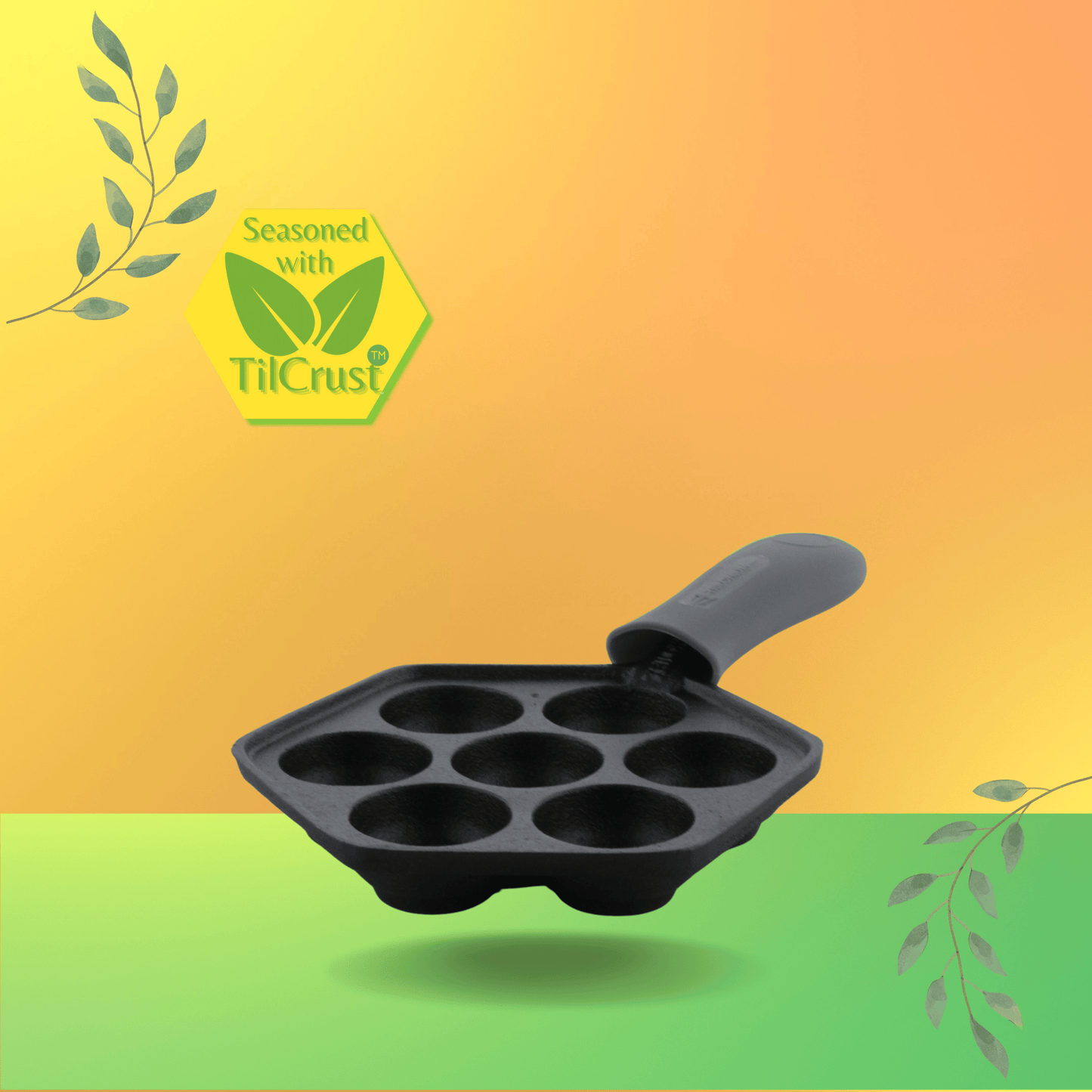 Trilonium Triple Seasoned Cast Iron Appe Paddu Paniyaram pan LHP7