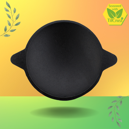 Trilonium Pre-Seasoned Cast Iron Appam Pan 8 Inches, 2.16 Kgs