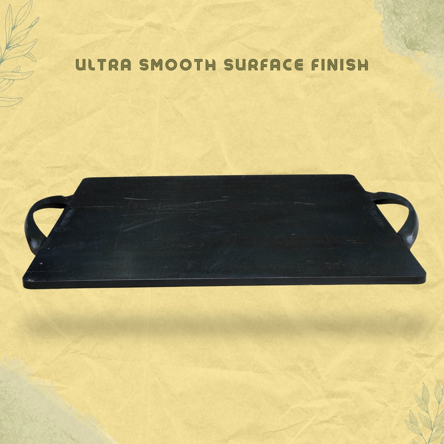 Trilonium Triple-Seasoned Iron Boulder Square Griddle Dosa Tawa 38 x 38 cms , Ultra Smooth, Weighs 9.5 Kgs
