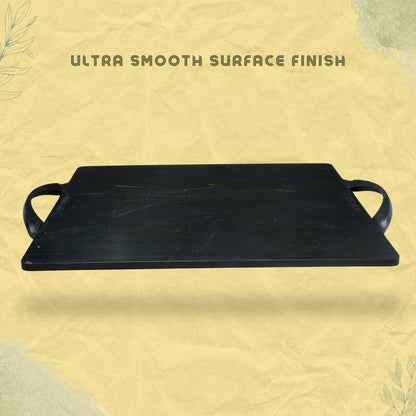 Trilonium Triple-Seasoned Iron Boulder Square Griddle Dosa Tawa 38 x 38 cms , Ultra Smooth, Weighs 9.5 Kgs