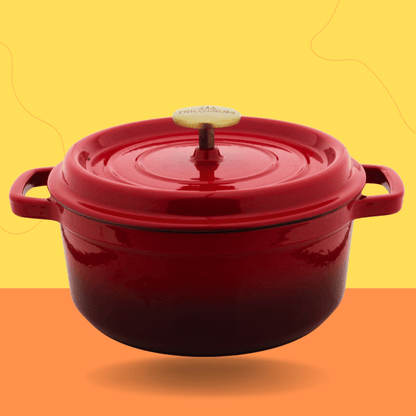 Trilonium Enamel Cast Iron Dutch Oven Biryani Pot 26 cms, 5.2L, 5.5 Kgs