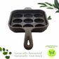Cast Iron Paniyarakkal | Paniyaram Pan 9 Pits | Pre-Seasoned | 17cm | 2.48 Kgs | Long Handle | Square