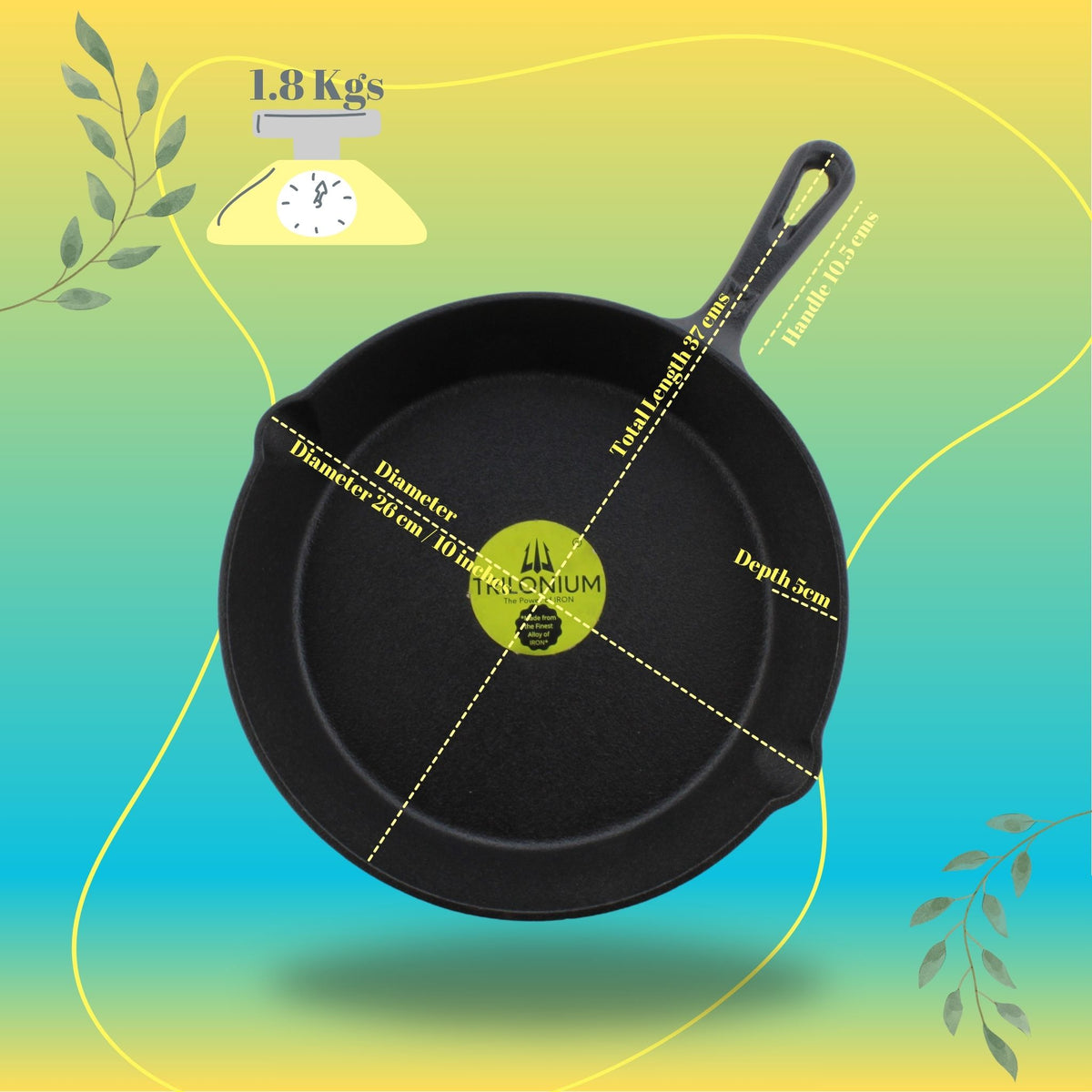 Trilonium Unicorn tawa, CrockWok kadhai and Classic skillet cast iron combo – view 4