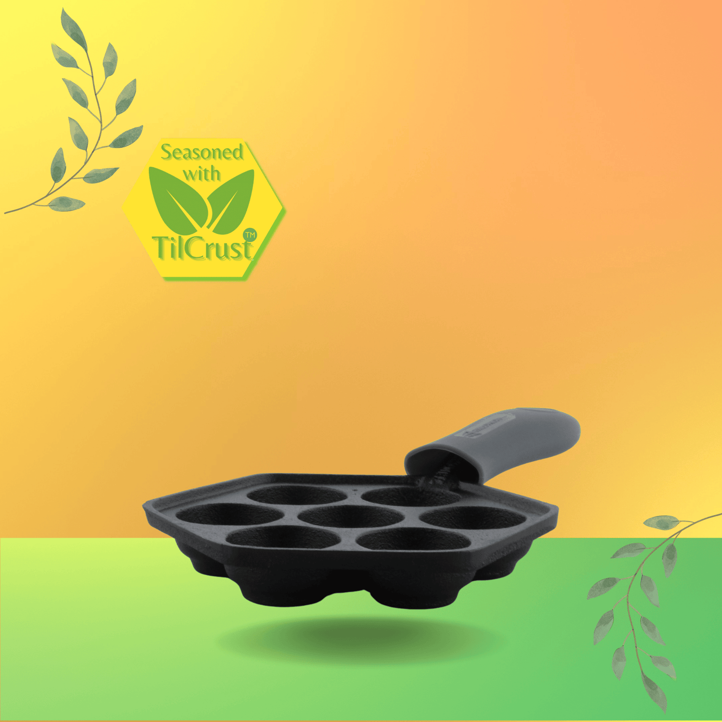 Trilonium Triple Seasoned Cast Iron Appe Paddu Paniyaram pan LHP7