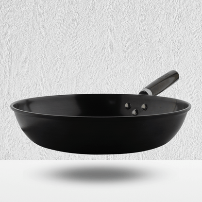 Trilonium Pre-Seasoned Carbon Steel Skillet Fry Pan 30 cms, Weighs 1.3 Kgs