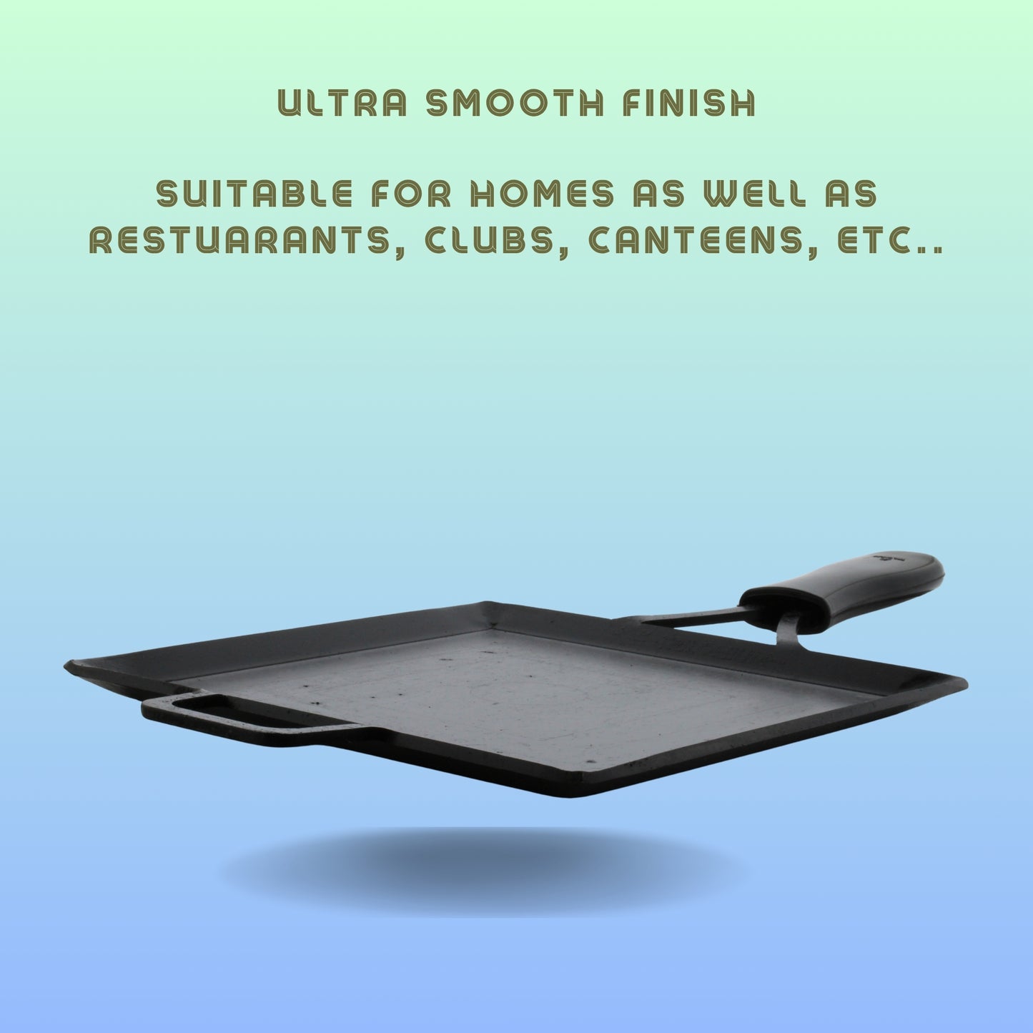 Trilonium Triple Seasoned Iron Multi Purpose Square Griddle Tawa 26x26 cms