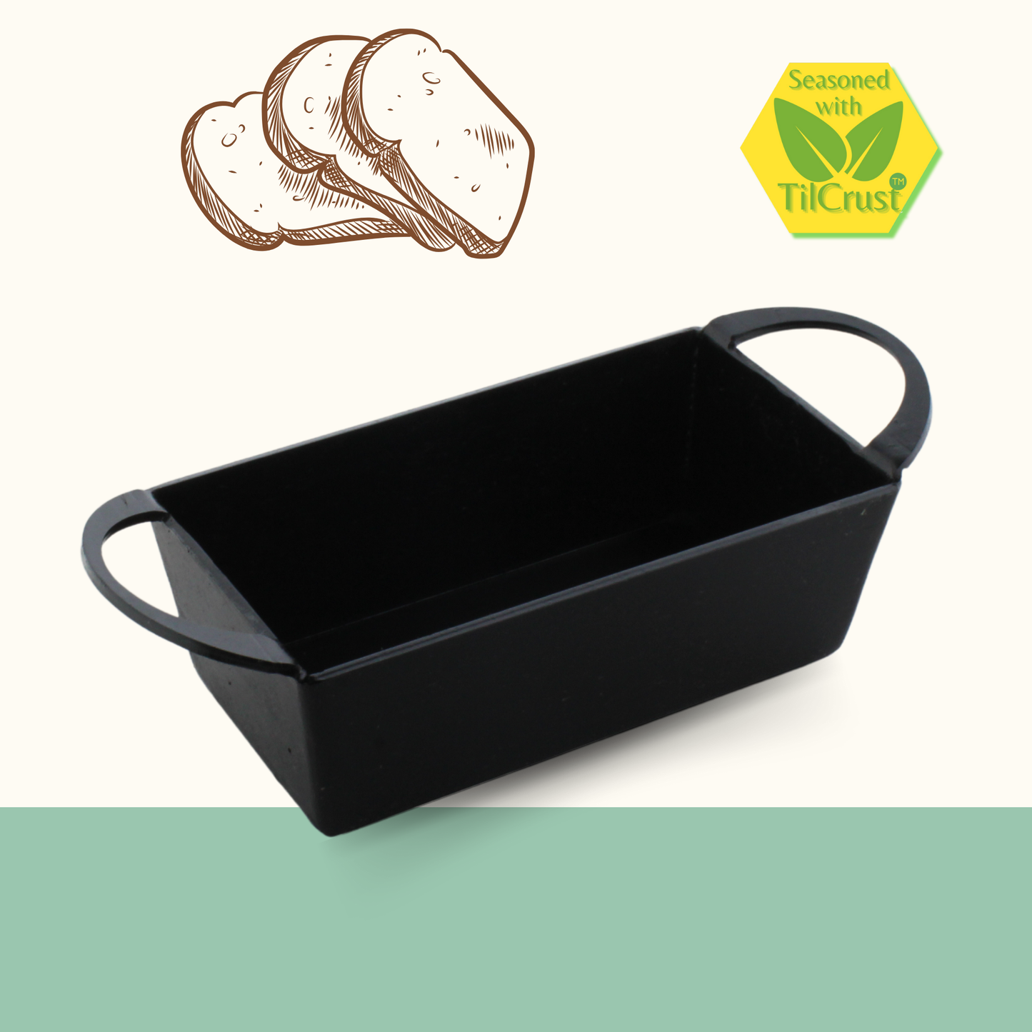 Trilonium Triple seasoned Iron bread mould pan 20cms, weighs 1.4 kgs