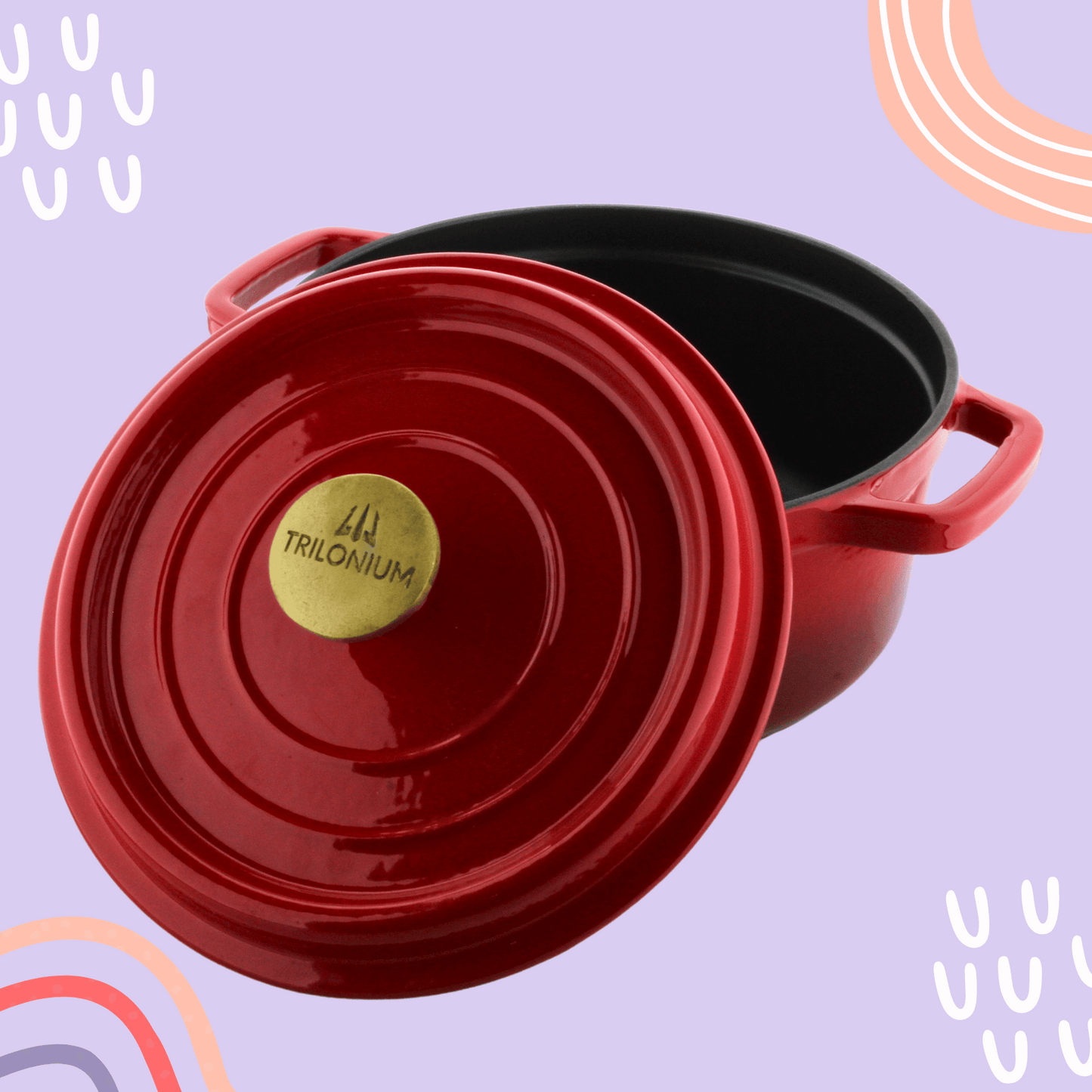 Trilonium Enamel Cast Iron Dutch Oven Biryani Pot 24 cms, 4.2L, 4.4 Kgs