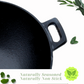 Cast Iron Kadai | Sleek Pre-Seasoned | Sleek | 24 cms | 2 Kgs | With Lid | Induction Compatible
