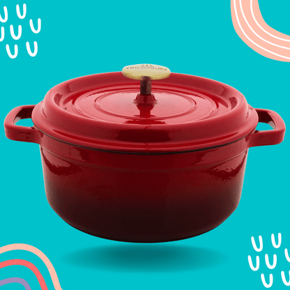 Trilonium Enamel Cast Iron Dutch Oven Biryani Pot 26 cms, 5.2L, 5.5 Kgs