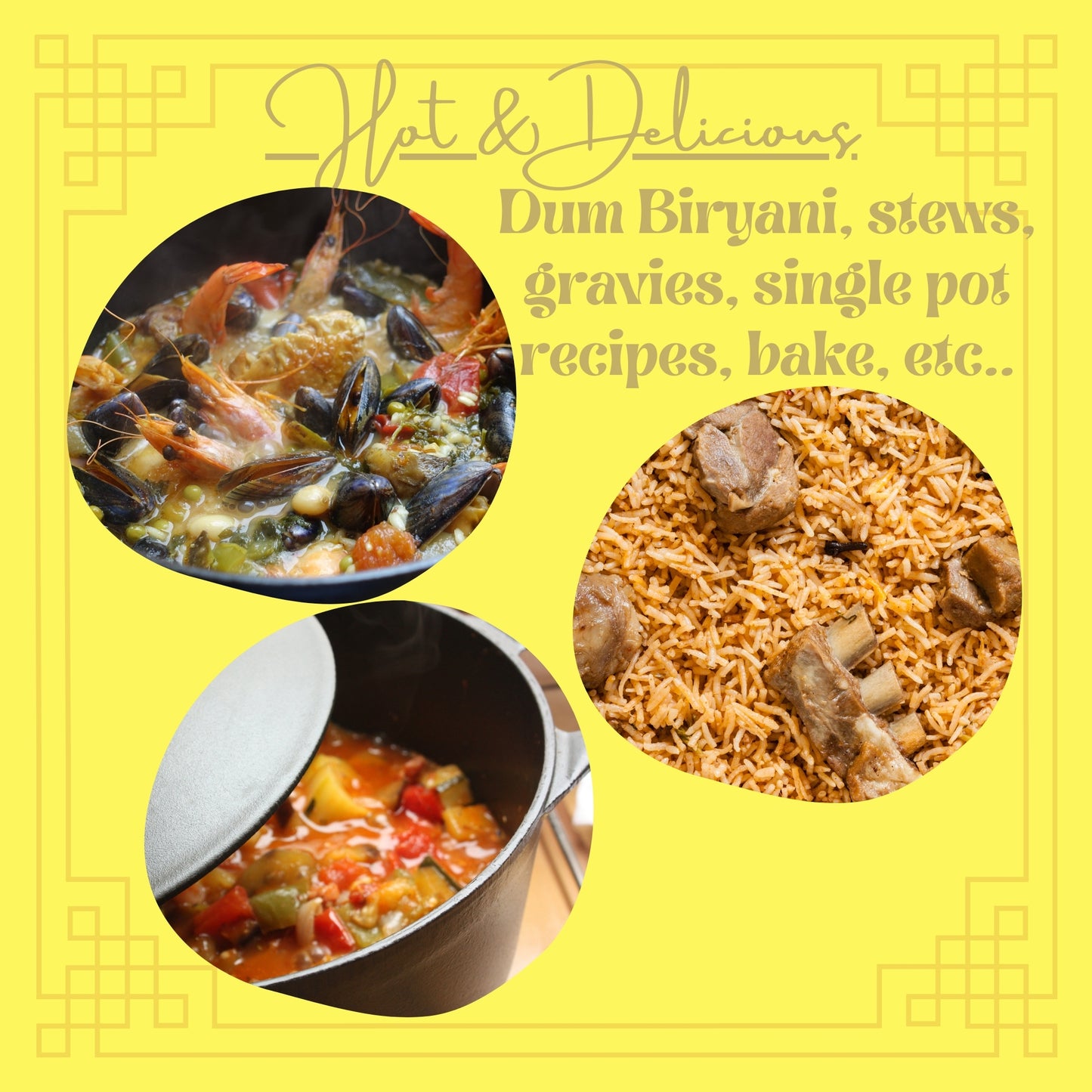 Trilonium Pre-Seasoned Cast Iron Dutch Oven Pot, Casserole, Biryani Pot, Cooking Pot, 28cm