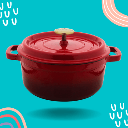 Trilonium Enamel Cast Iron Dutch Oven Biryani Pot 24 cms, 4.2L, 4.4 Kgs