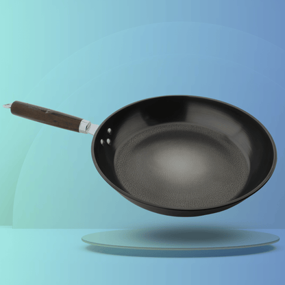 Trilonium Pre-Seasoned Carbon Steel Skillet Fry Pan 30 cms, Weighs 1.3 Kgs