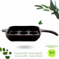 Cast Iron Paniyarakkal | Paniyaram Pan 9 Pits | Pre-Seasoned | 17cm | 2.48 Kgs | Long Handle | Square