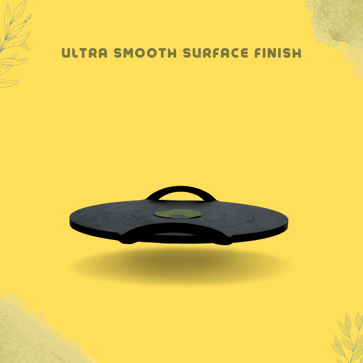 Trilonium Triple-Seasoned Iron Boulder Mini oothapam Dosa Tawa 24 cms, 2.8 Kgs