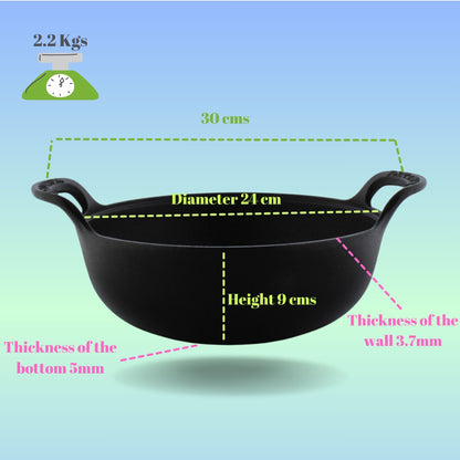 Trilonium Unicorn tawa, CrockWok kadhai and Classic skillet cast iron combo – view 3