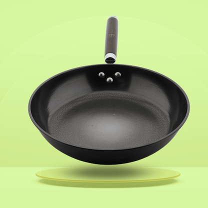 Trilonium Pre-Seasoned Carbon Steel Skillet Fry Pan 30 cms, Weighs 1.3 Kgs