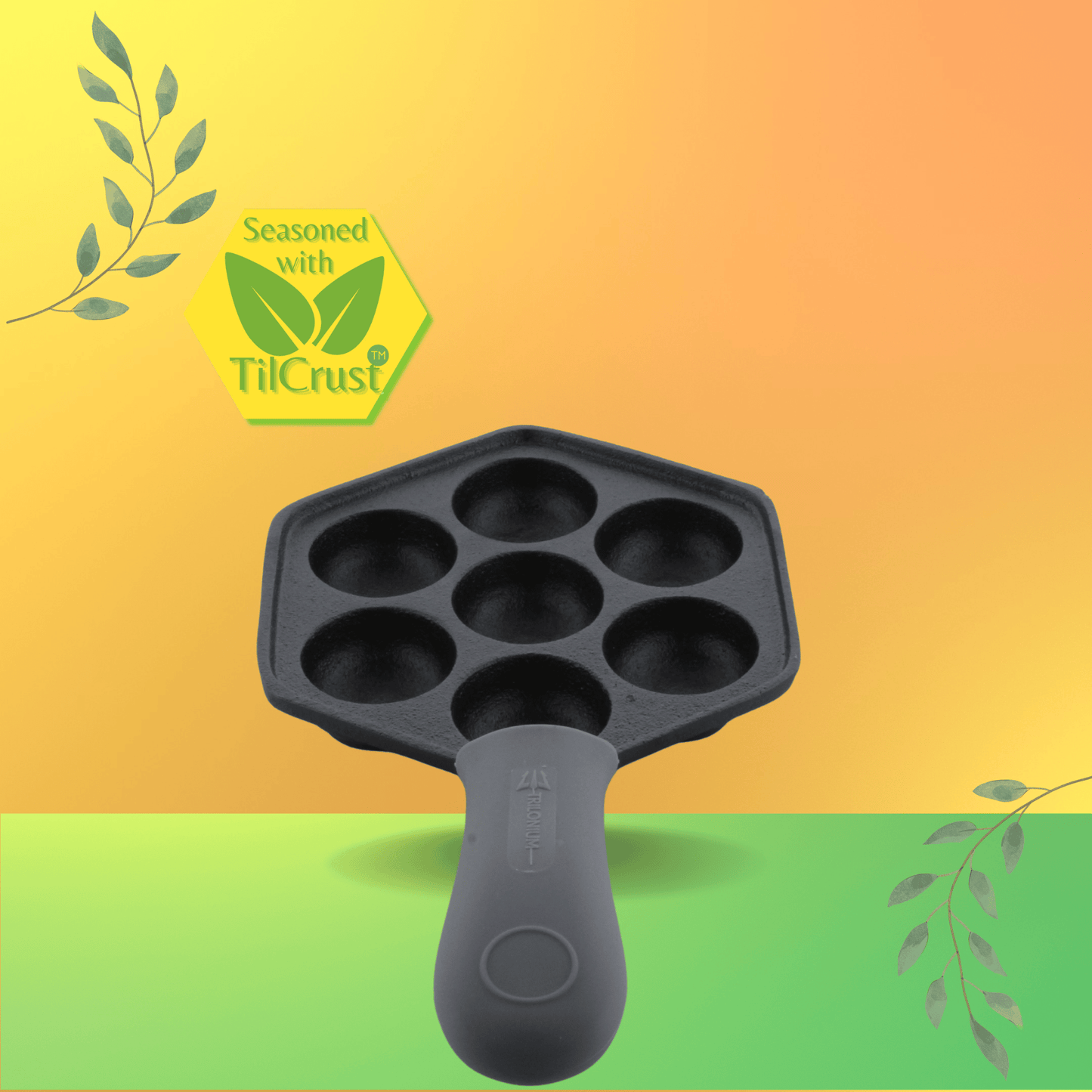 Trilonium Triple Seasoned Cast Iron Appe Paddu Paniyaram pan LHP7