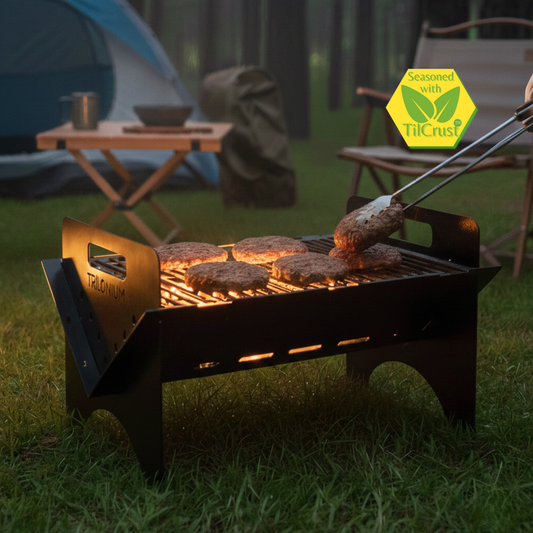 Trilonium Triple Seasoned Iron BBQ Grill Flatpack