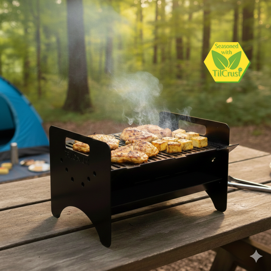 Trilonium Triple Seasoned Iron BBQ Grill Flatpack