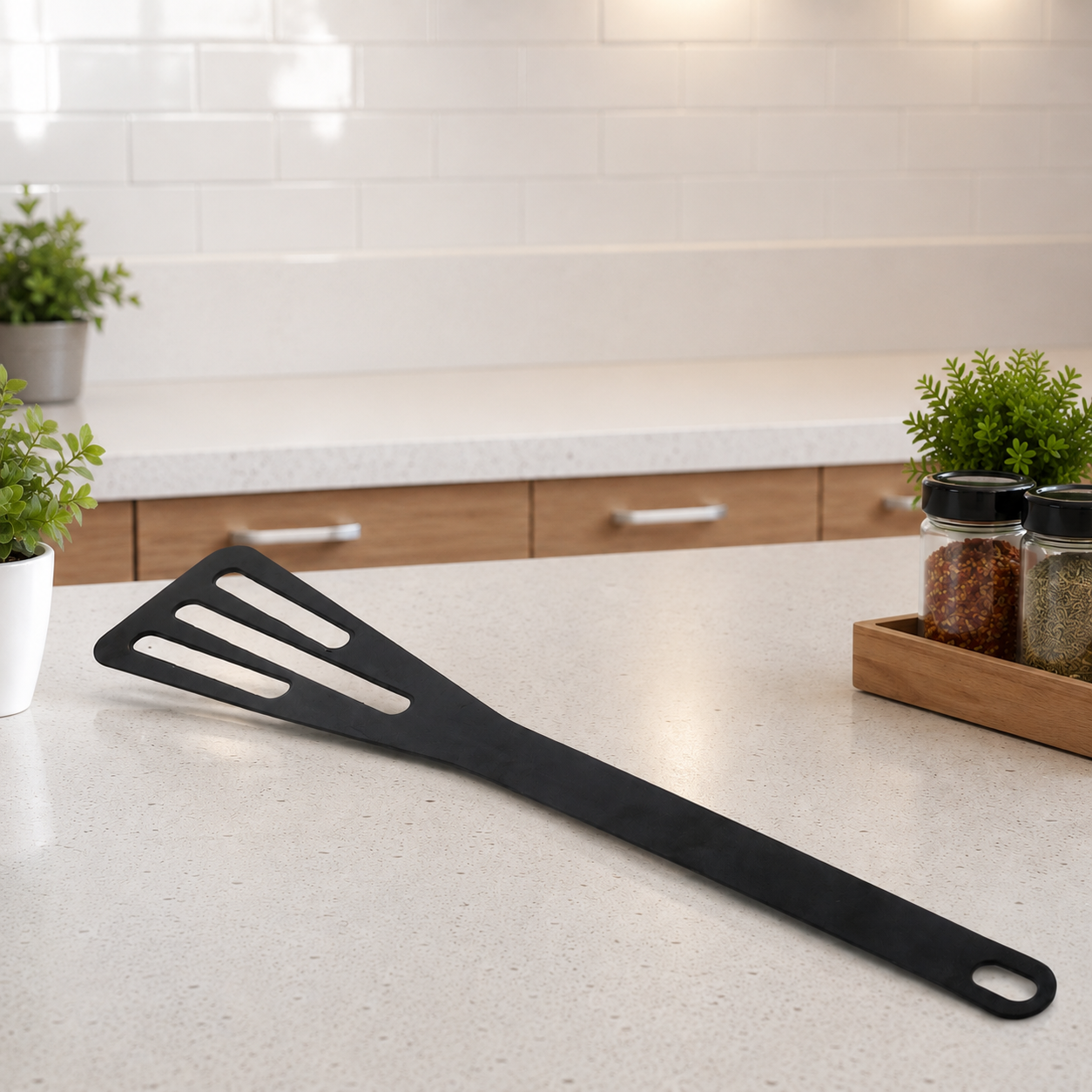 Trilonium Iron Dosa Roti Karandi Turner Spatula 30 cms ( Seasoned not coated)