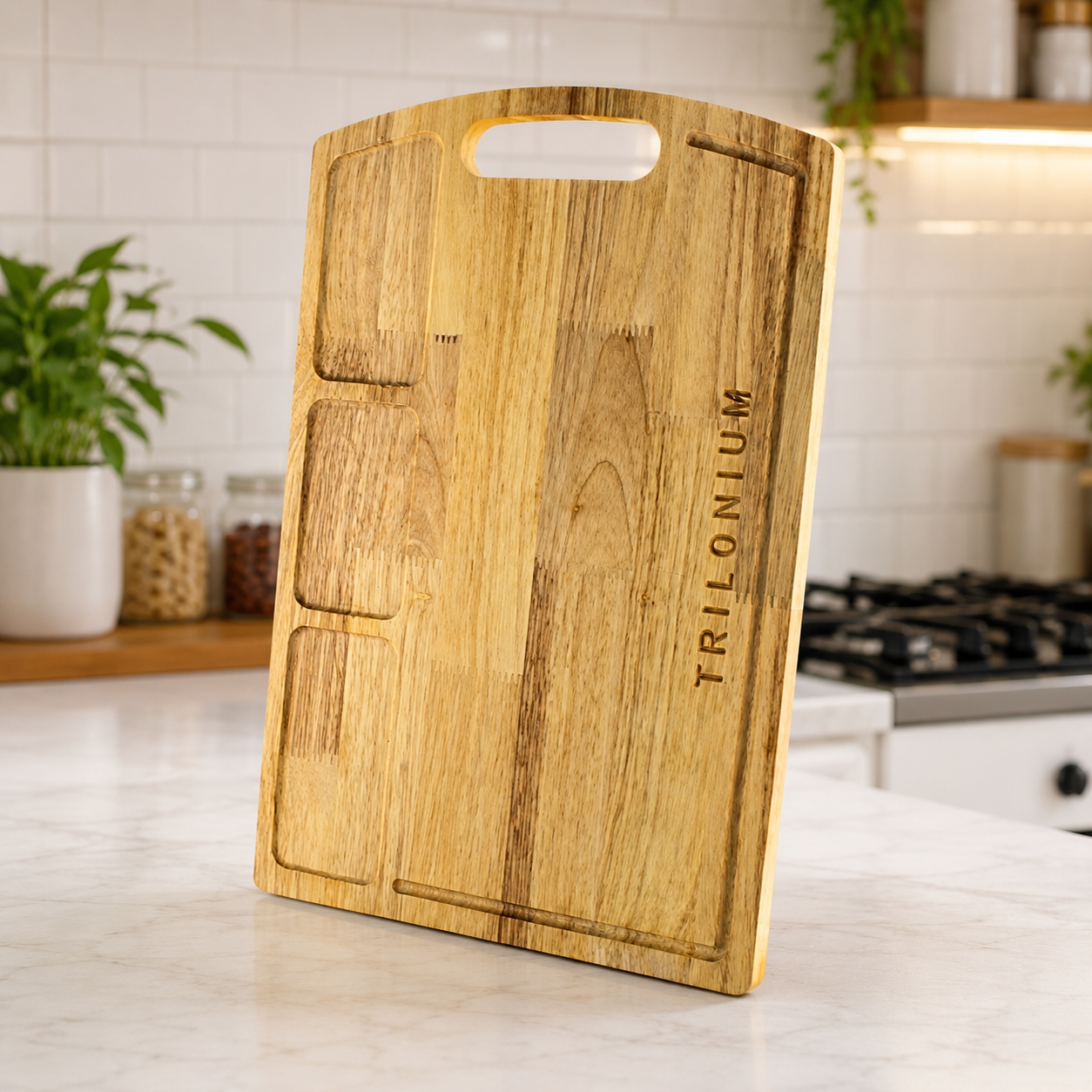 Trilonium Rubberwood Cutting Chopping board 17.25 x 11.5 inches