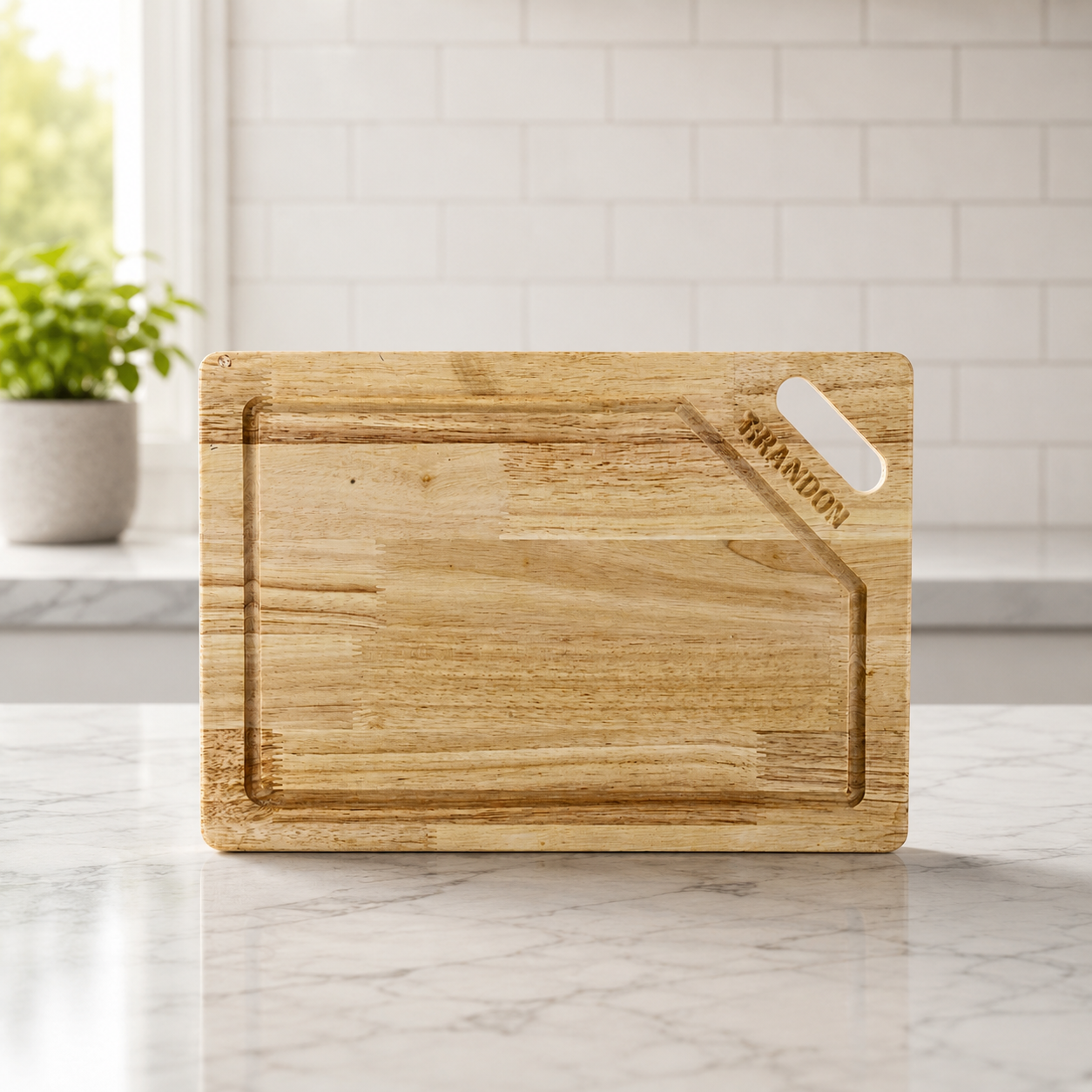 Trilonium Rubberwood Cutting Chopping board 15.5 x 11 inches