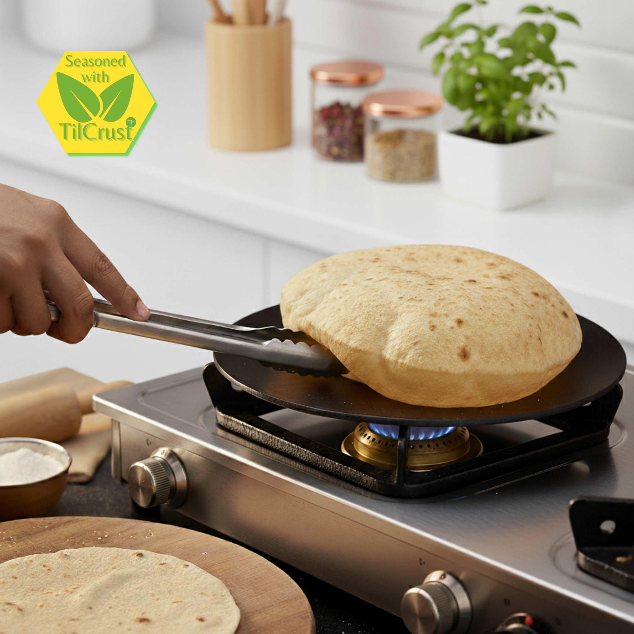 Steel Roti Plate Trilonium Triple seasoned Iron Roti Tawa Plate - 9.5 inches – TRILONIUM ...