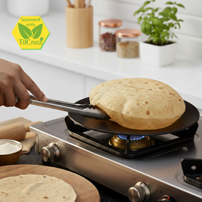Trilonium Triple seasoned Iron Roti Tawa Plate - 9.5 inches