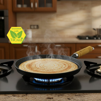 Trilonium Triple Seasoned Cast Iron Tawa WHT10, 26cms, Weighs 1.5 kgs
