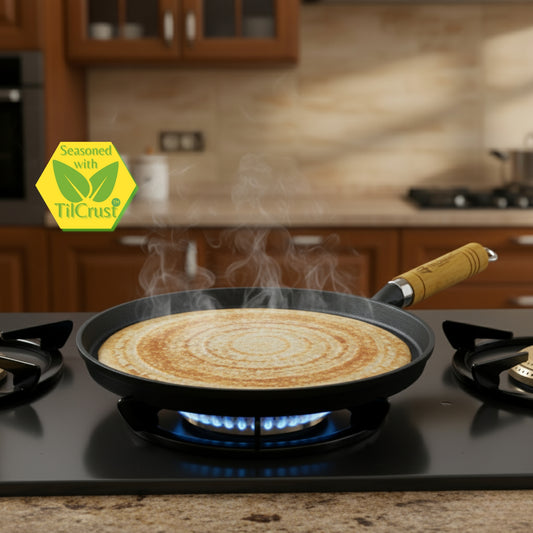 Trilonium Triple Seasoned Cast Iron Tawa WHT10, 26cms, Weighs 1.5 kgs